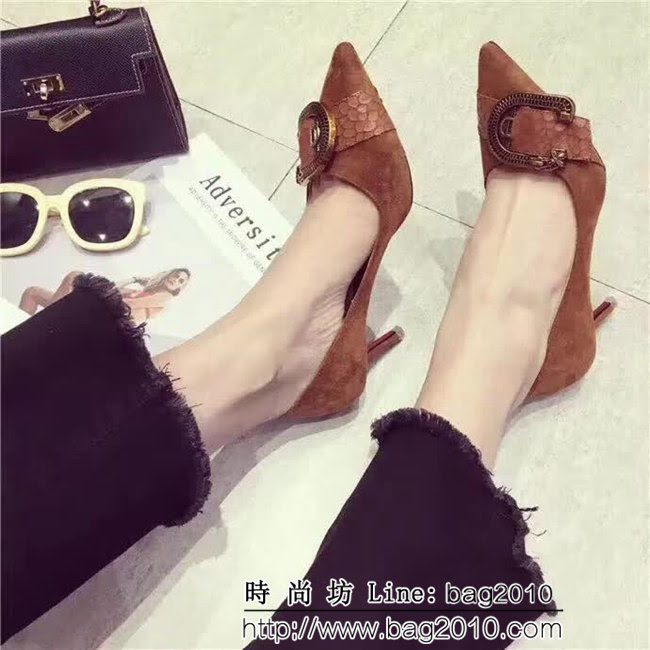 DIOR迪奧 頂級原單貨 2018秋冬新款 進口羊猄 高跟單鞋 QZS1434